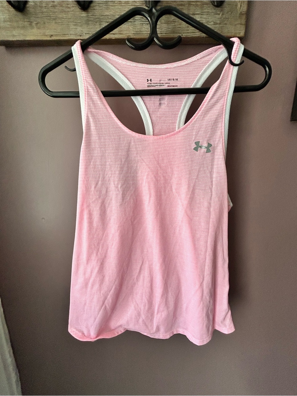 LG Pink Racerback Tank Top with White Trim